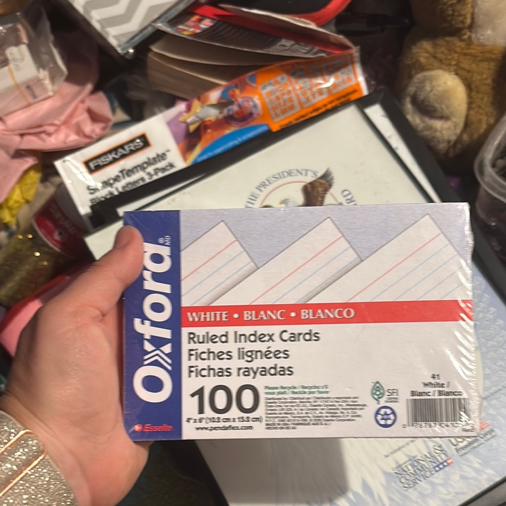 Oxford Blue and White Ruled Index Cards